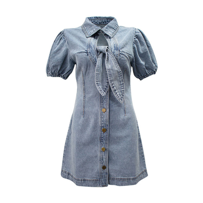 Butterfly Band Elastic Slim Fit Denim Dress Fashion Street Custom Denim Clothing