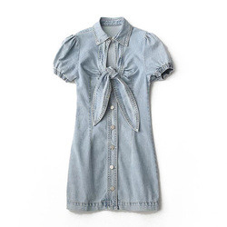 Butterfly Band Elastic Slim Fit Denim Dress Fashion Street Custom Denim Clothing