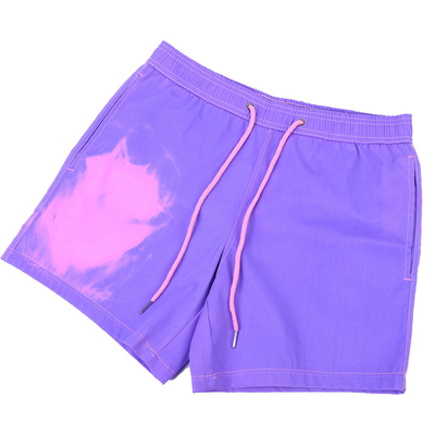 Skin Friendly Color Changing Swim Trunks Cool Quick Dry Board Shorts With Pockets