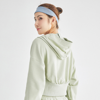 XS To 4XL Hooded Jacket Women's Outerwear Lounge Short Full Zip Workout Jacket